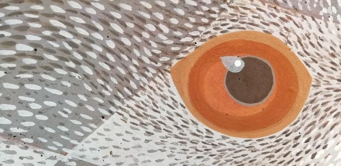 Ojo de Tero, detalle mural pinturas de tierra