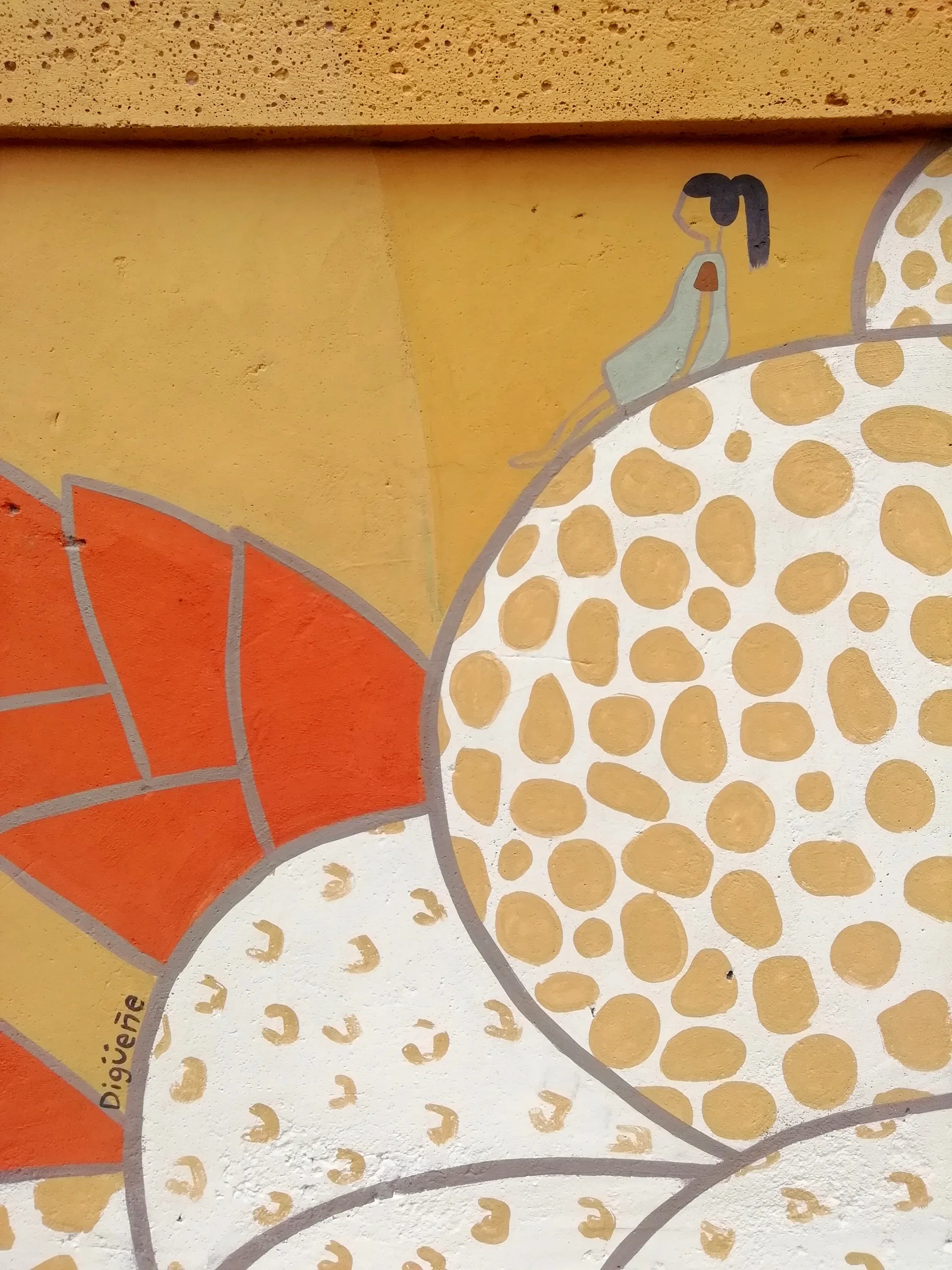 Detalle de mural con pinturas de tierra