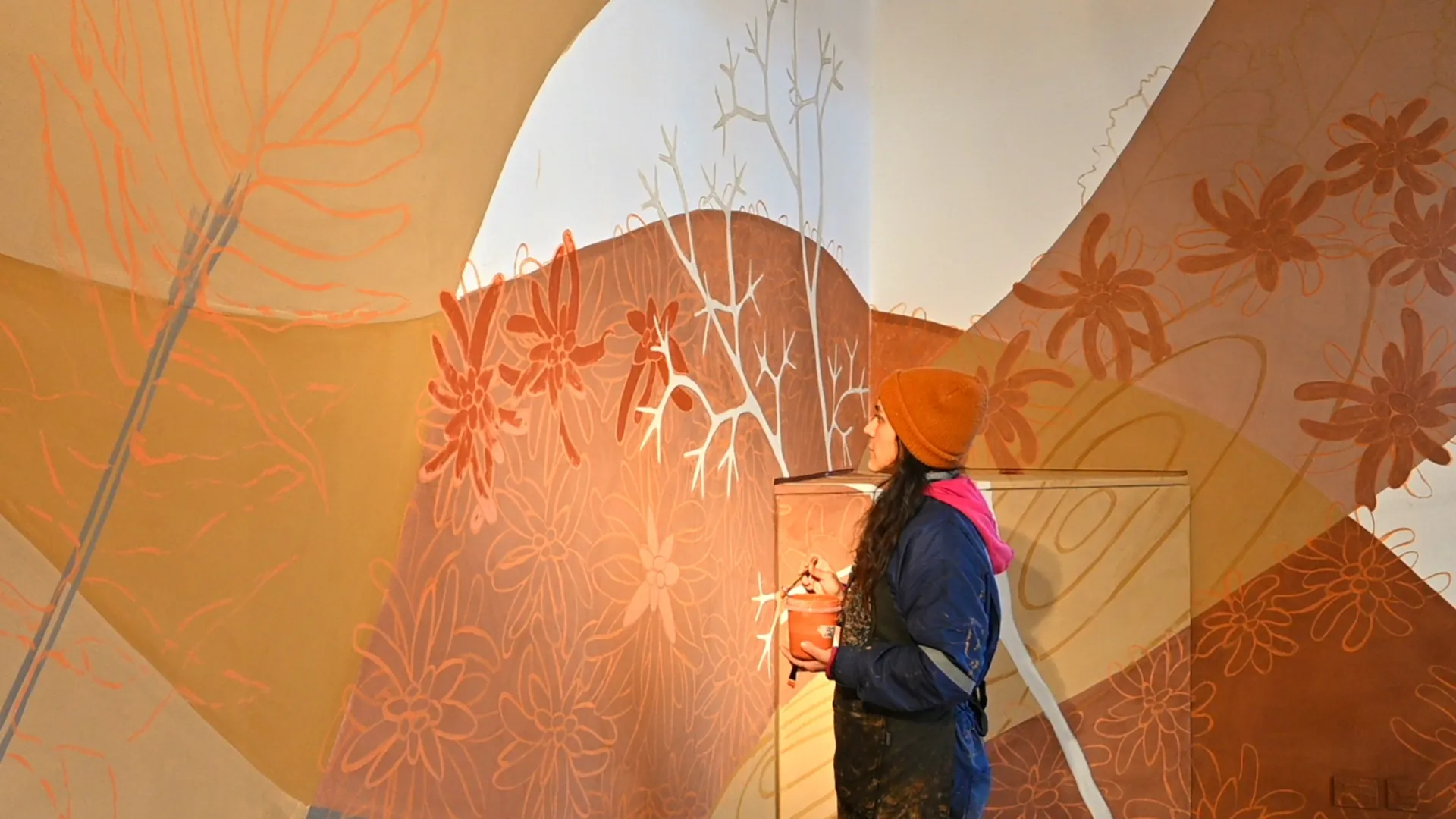 Pintura mural con pinturas de tierra