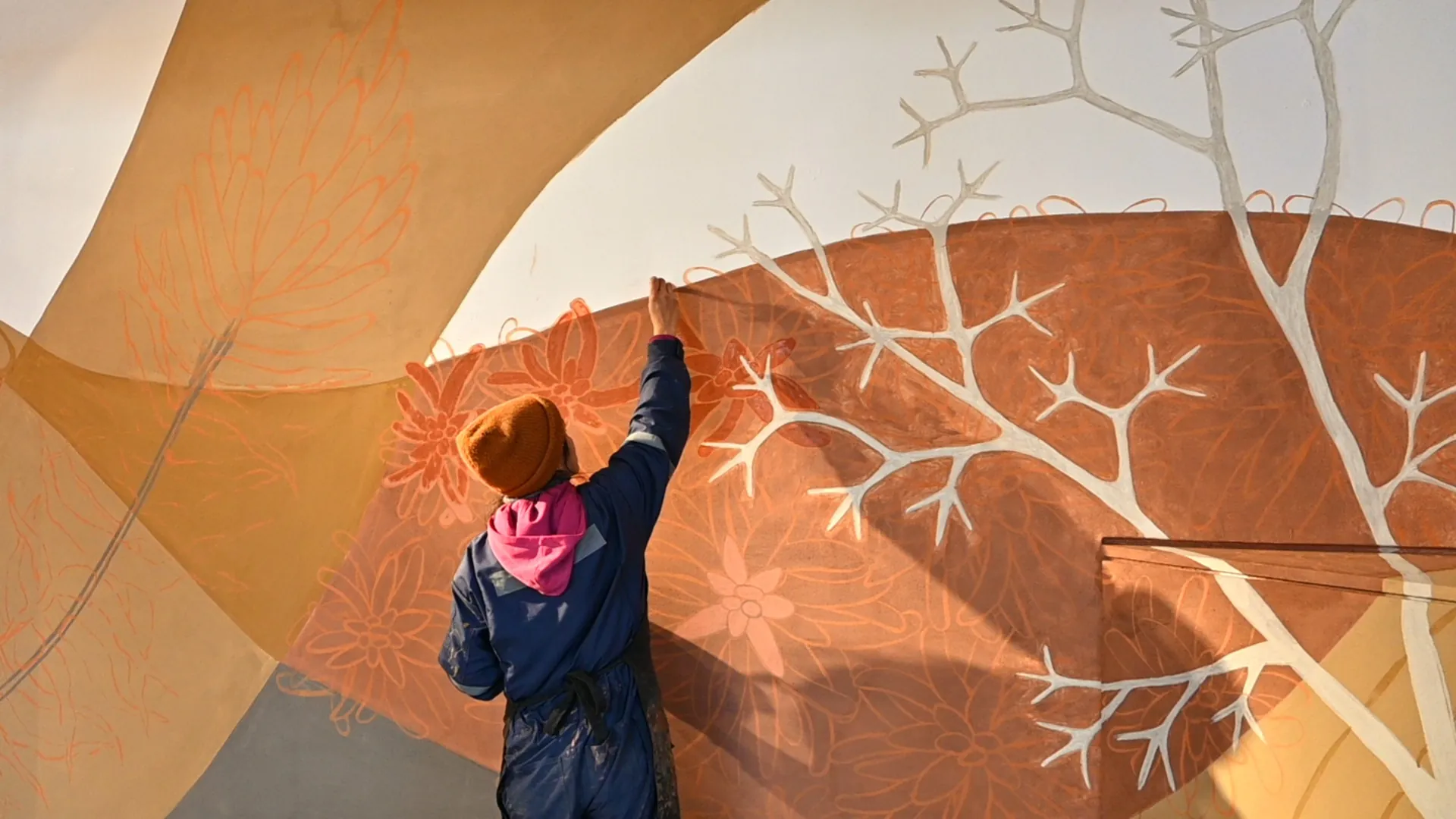 Pintura mural con pinturas de tierra