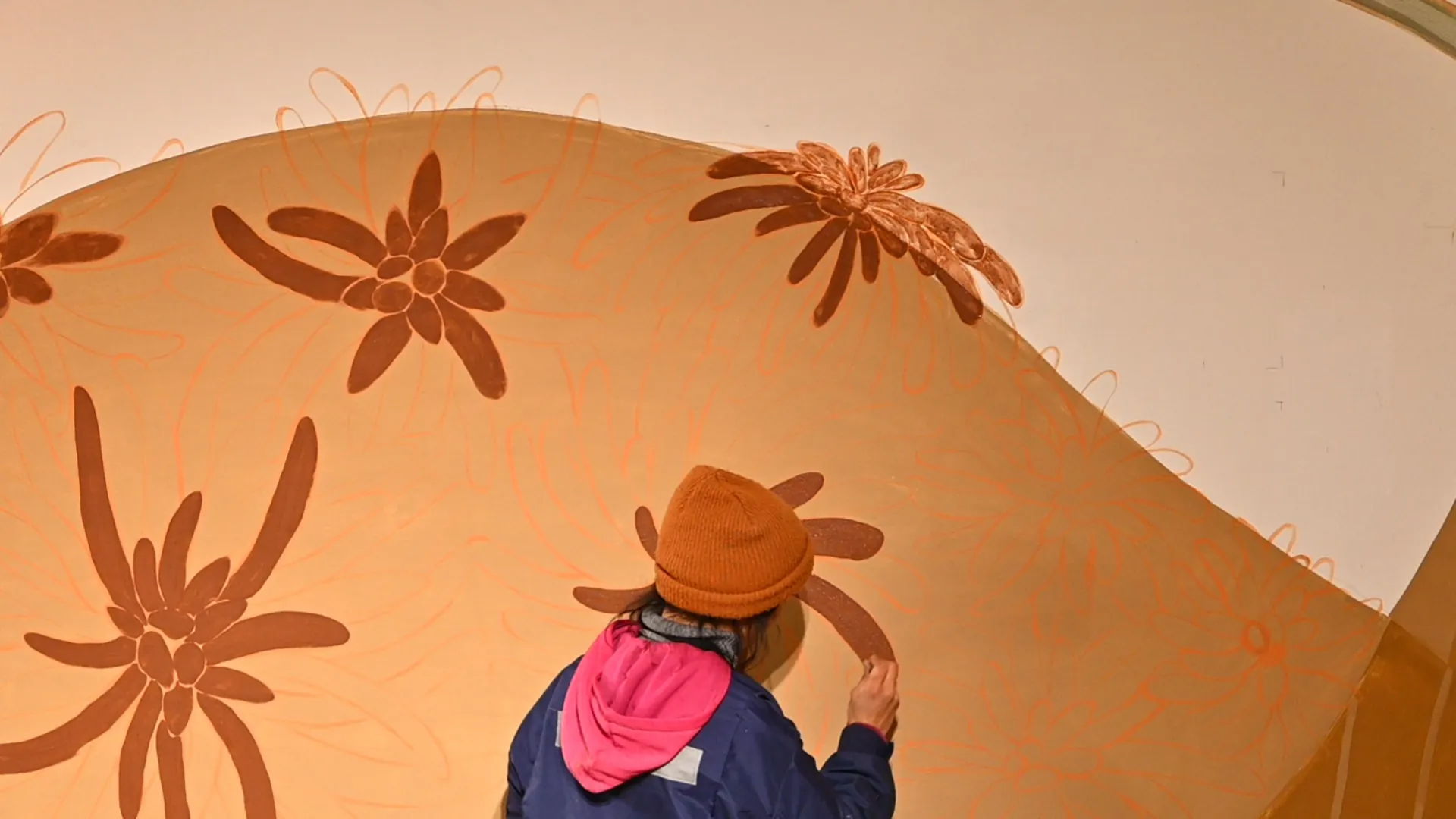 Pintura mural con pinturas de tierra
