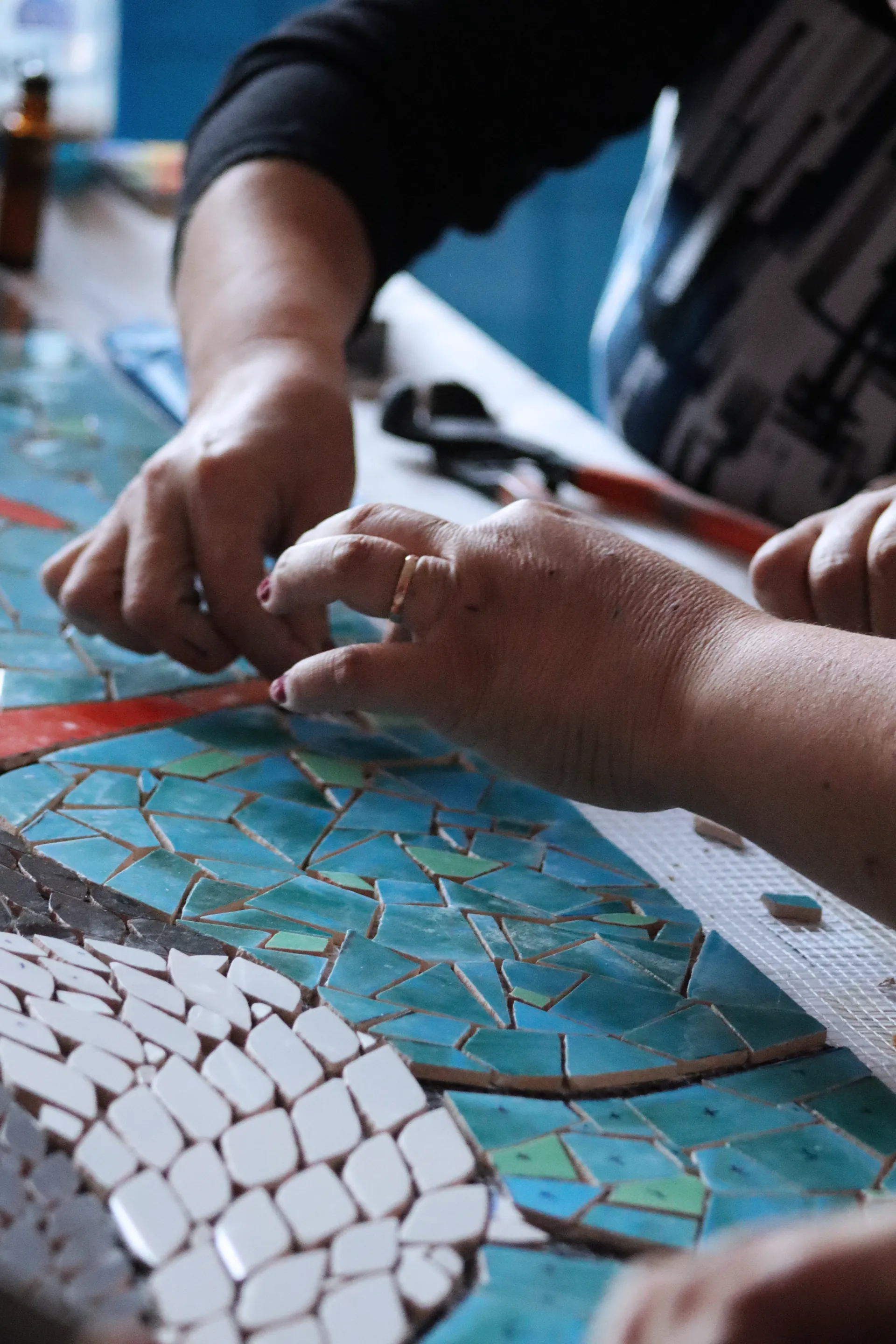 Mosaico en proceso