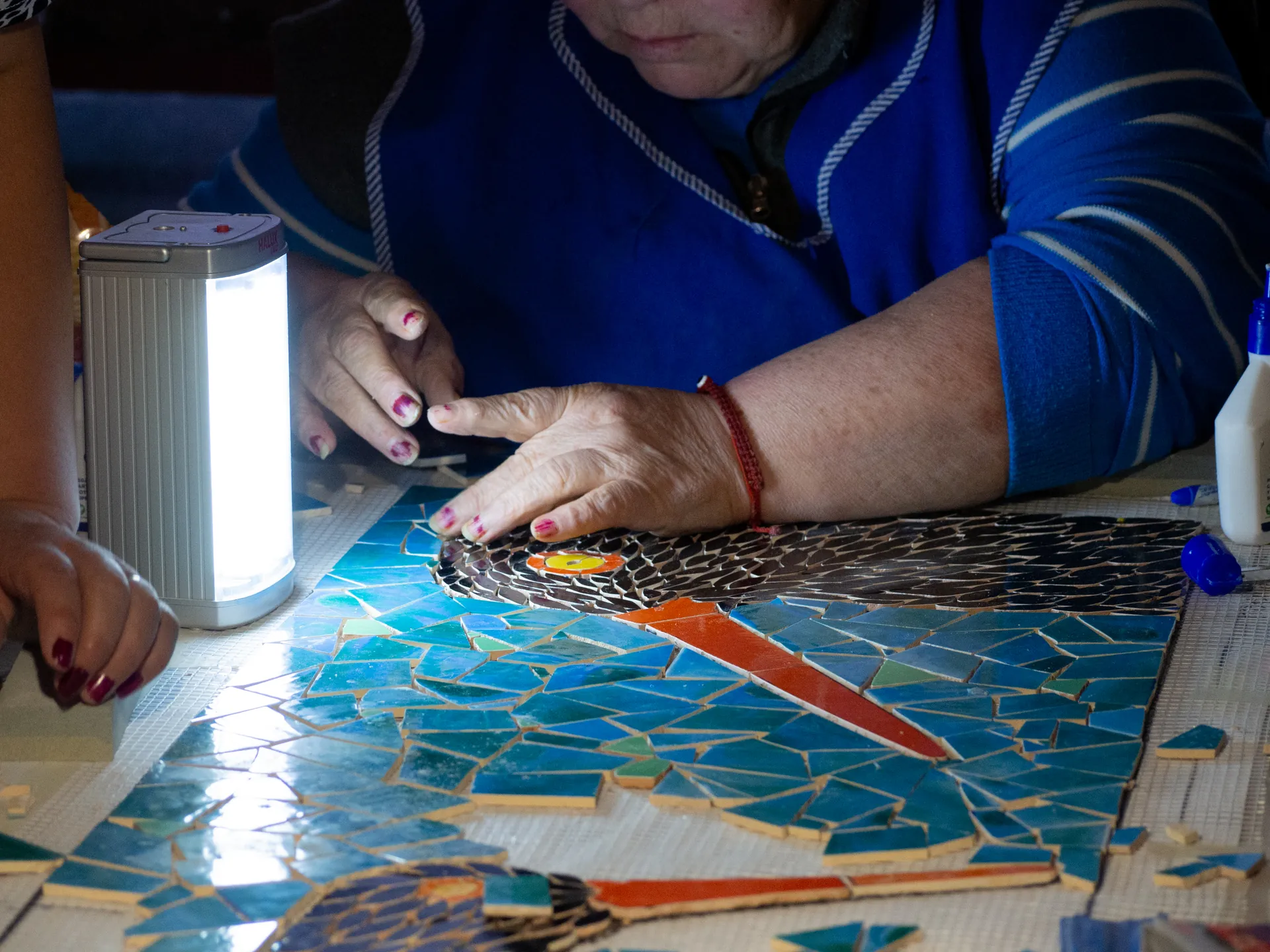 Mosaico en proceso